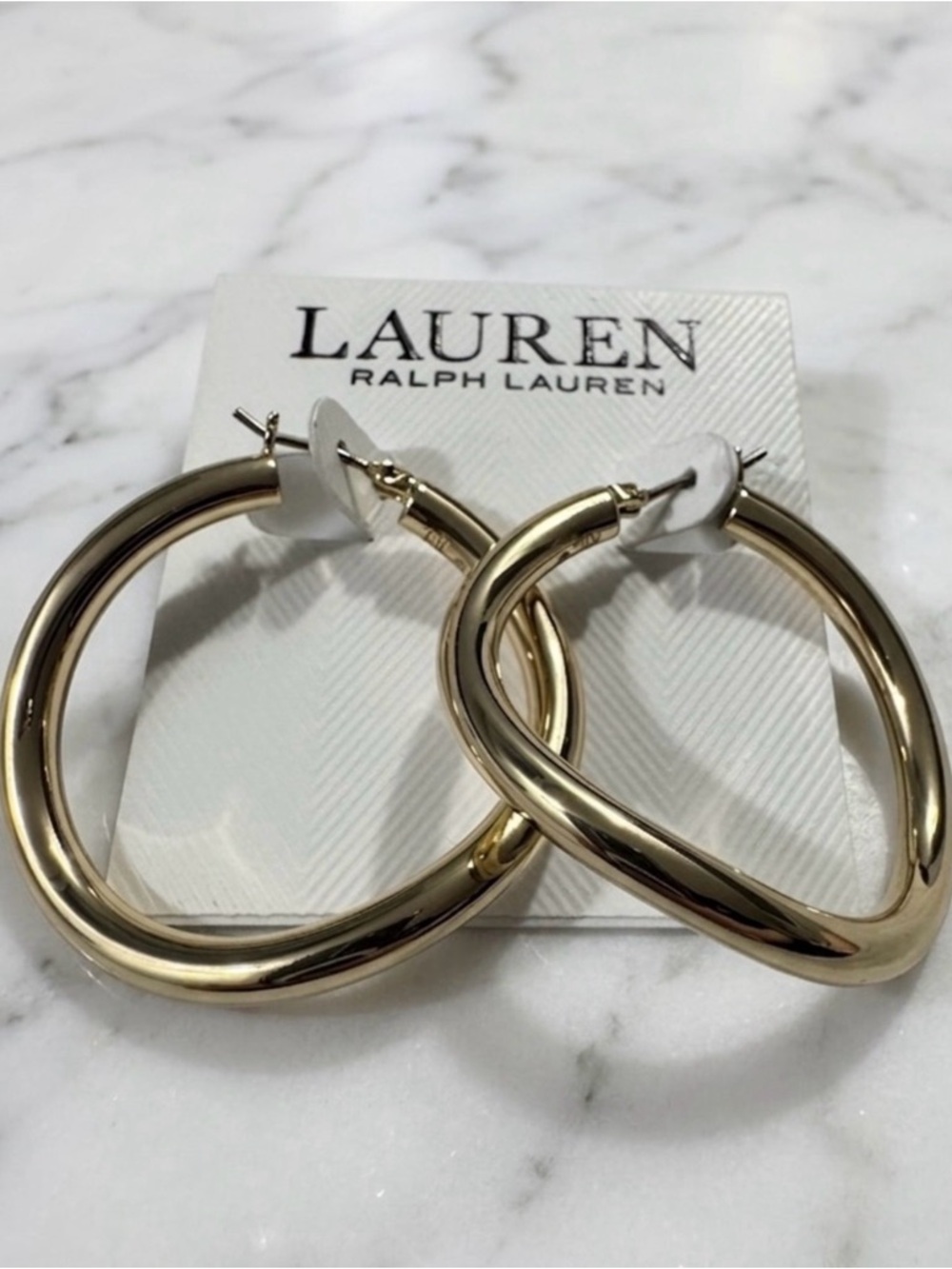 Lauren Ralph Lauren Gold-Tone Sculptural Hoop Earrings